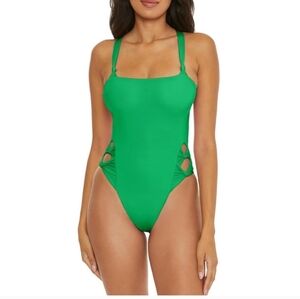 NWT Becca by Rebecca Virtue Baja Mar Cutout One-Piece Swimsuit Medium